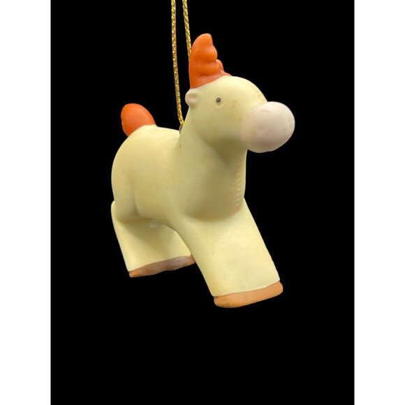 Vintage 70s HOMCO Farm Animal Christmas Porcelain Ornaments Reindeer - Picture 2 of 5